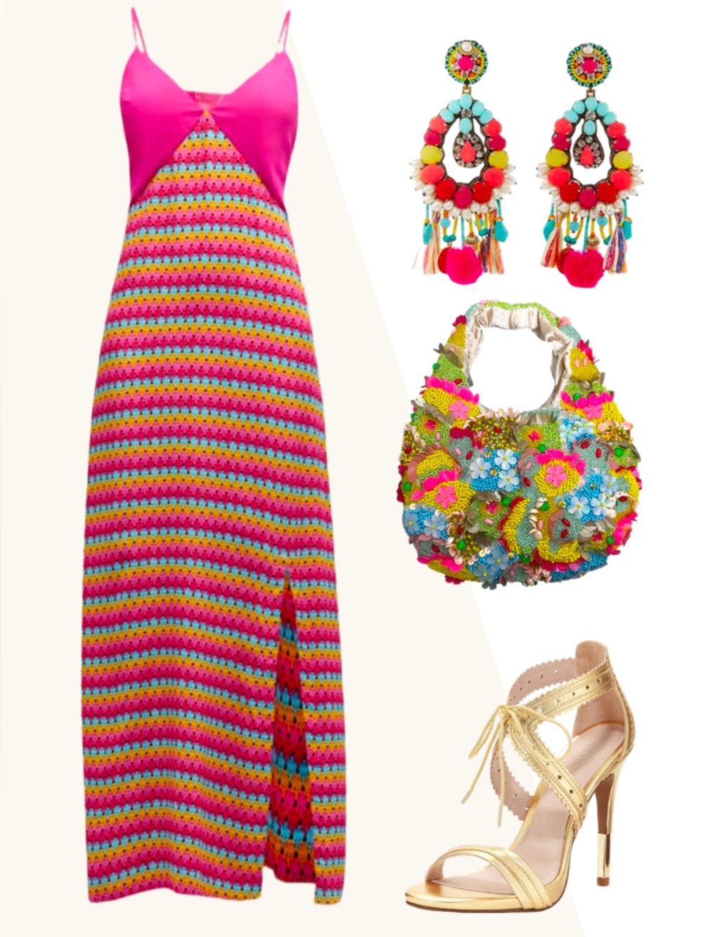 TEREZ Daiquiri Crochet Print Stripe Maxi L